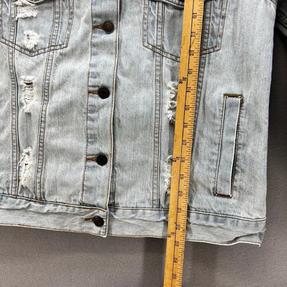 Ashley Vintage Charm Jean Jacket Women's Large Light Blue Distressed Western - Picture 10 of 11